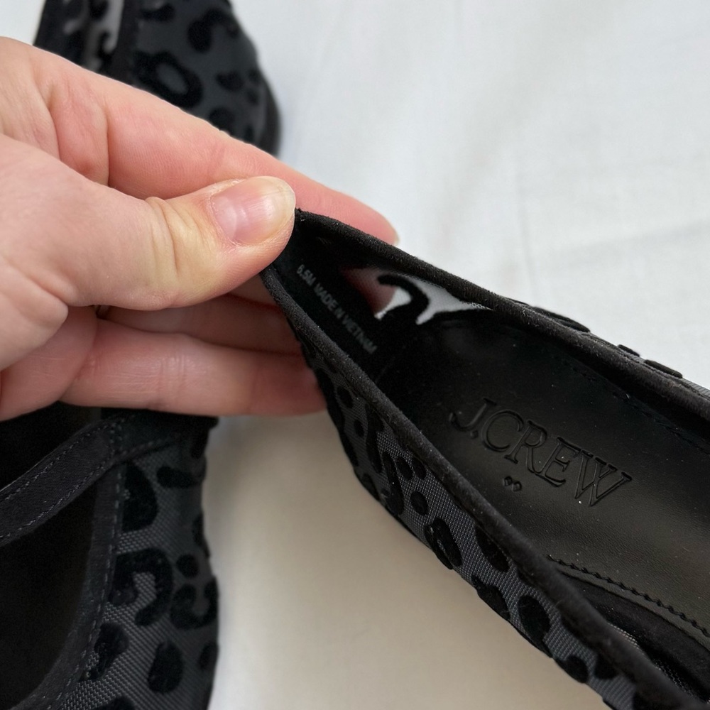 J.Crew Leopard Mesh Mary Jane Ballet Flats – Black – NWOB - Picture 10 of 10